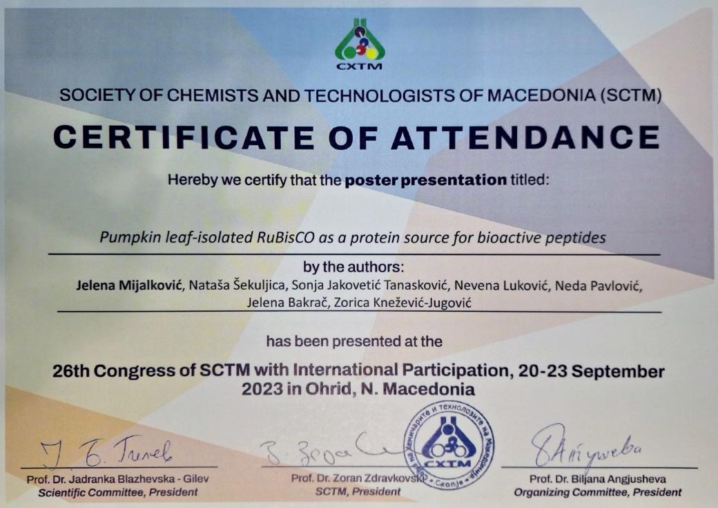 26th Congress of the Society of Chemists and Technologists of Macedonia (SCTM)
